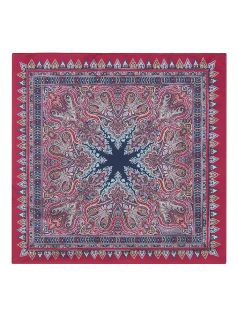 ETRO floral paisley silk pocket square Red MAUA0004AKG94