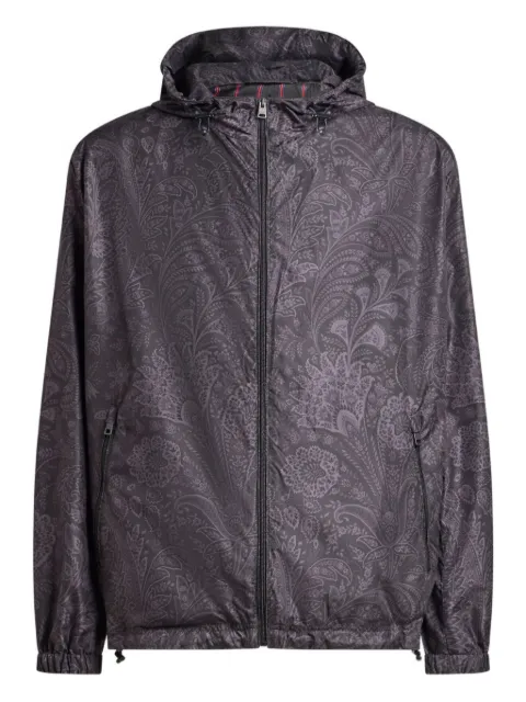 ETRO floral paisley windbreaker jacket Grey MRBA010699SAST6