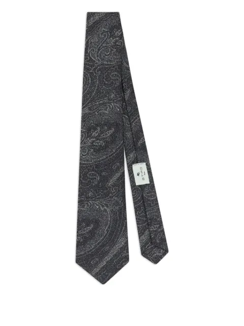 ETRO jacquard motif silk tie Black MASA0001AQ381
