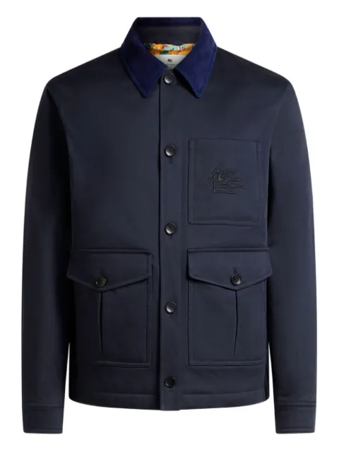 ETRO logo-embroidered jacket Blue MRBA010799TU5N2