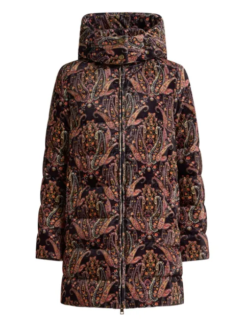ETRO floral paisley velvet puffer jacket Black WRBB0019AKH71