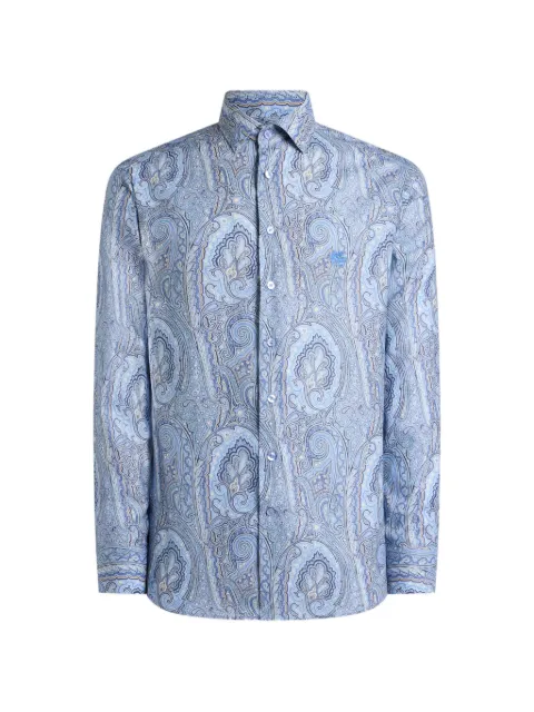 ETRO floral paisley cotton shirt Blue MRIB000299SA5P2