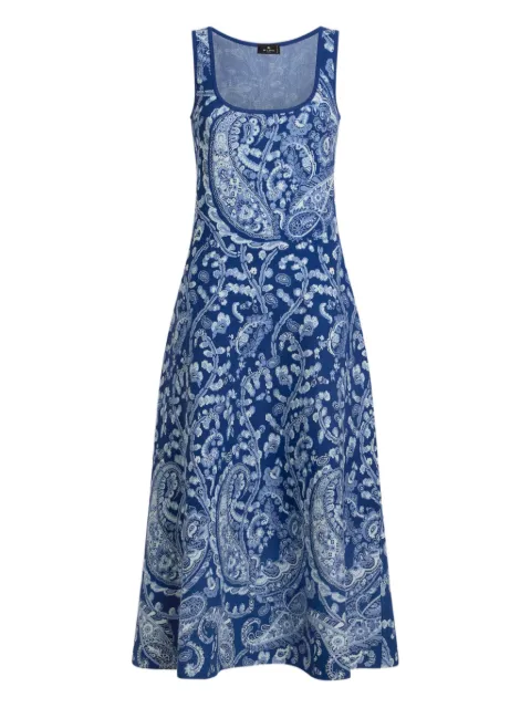 ETRO jacquard midi dress with floral paisley motif Blue WRKA0123AQ332