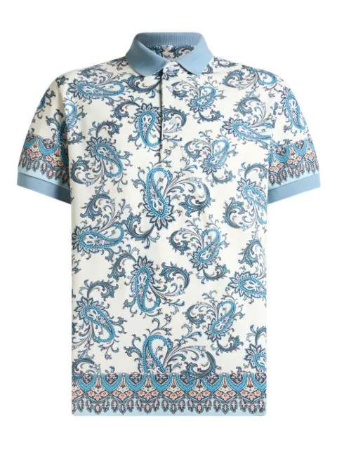ETRO placed-print cotton polo shirt Neutrals MRMD0004AKF89