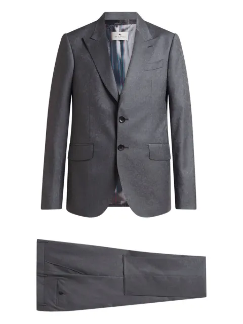 ETRO floral paisley single-breasted suit Grey MRGB000299TJ261