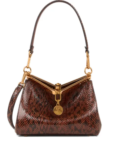 ETRO small Vela elaphe-leather shoulder bag Brown WP1B0001AP312