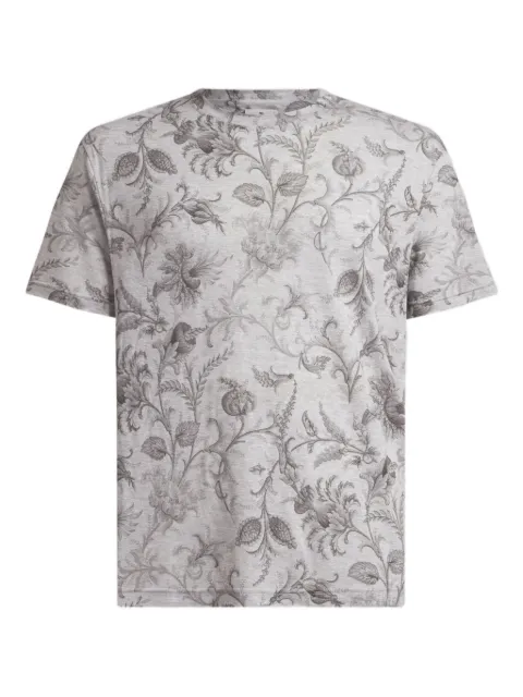 ETRO cotton T-shirt with floral motif Grey MRMA0002AKG34