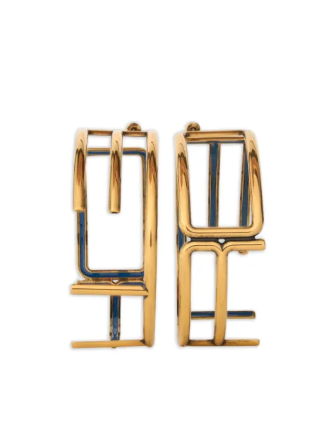 ETRO logo-plaque hoop earrings Gold WF5A0076AM023