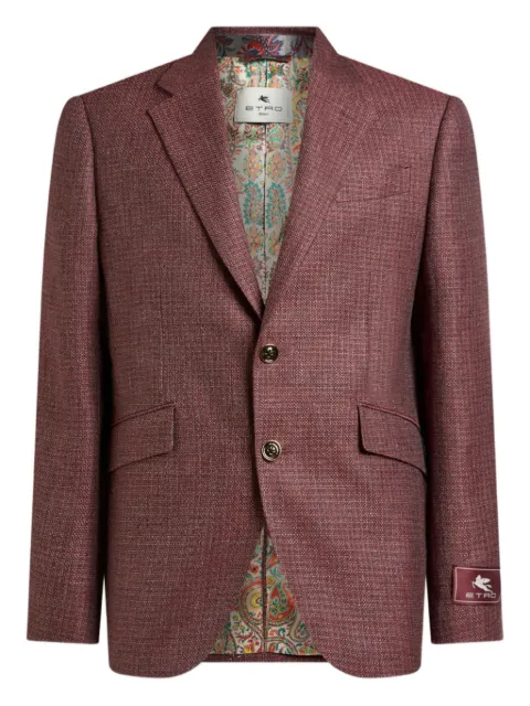 ETRO single-breasted mouliné blazer Red MRCA007599TU2M8