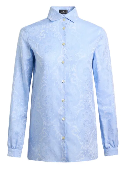 ETRO cotton jacquard shirt Blue WRIA001999TJ562