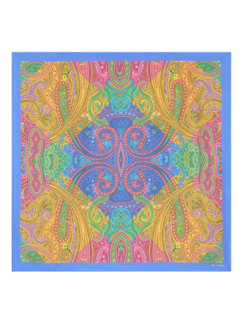 ETRO silk scarf Blue WAXA0008AKE05