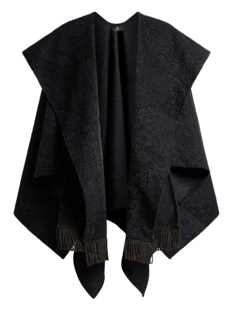 ETRO jacquard paisley cape Black WRBD002899TJB49