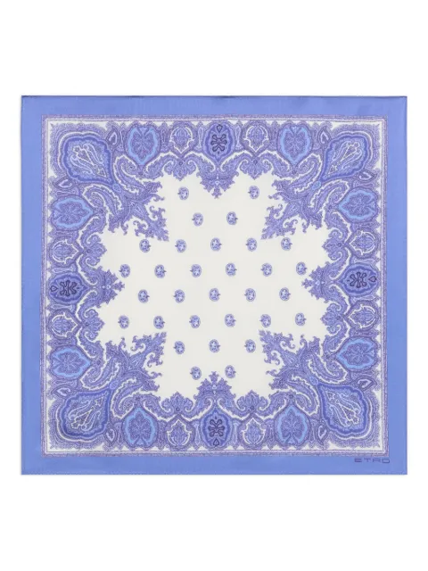 ETRO paisley silk pocket square Blue MAUA0004AKH60