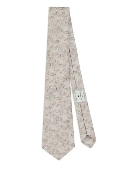 ETRO jacquard paisley motif tie Neutrals MASA0001AQ392