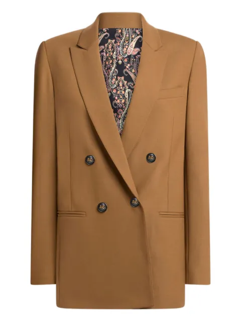 ETRO double-breasted Pegaso-buttons blazer Brown WRCA010899TUBQ9