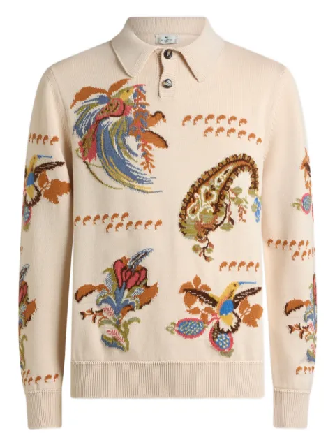 ETRO jacquard polo sweater Neutrals MRKN0011AQ337
