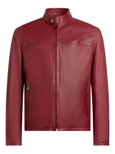 ETRO nappa leather jacket with zip Red MROA0005AP420