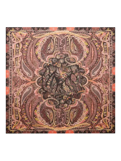 ETRO modal shawl with floral paisley motif Brown WAYA0001AKF45