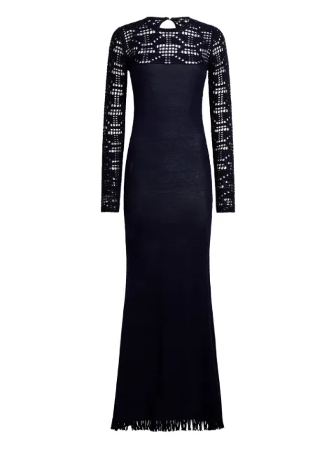 ETRO long cotton dress with crochet-effect insert Blue WRKA0127AV838