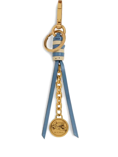 ETRO leather charm with chain and Pegaso coin Blue WP2I0049AP440