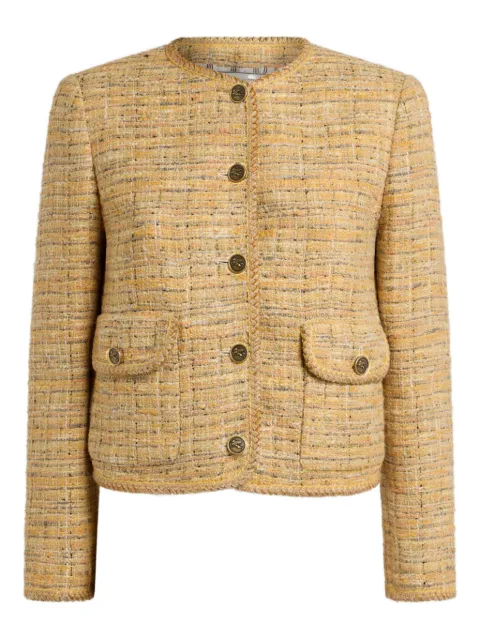 ETRO tweed-effect cropped jacket Neutrals WRCA011299TJEI7