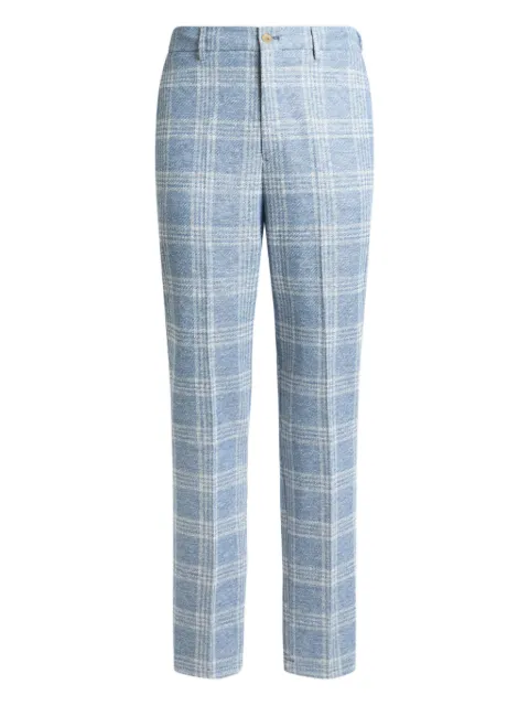 ETRO checked chino trousers Blue MRED001899JQC01