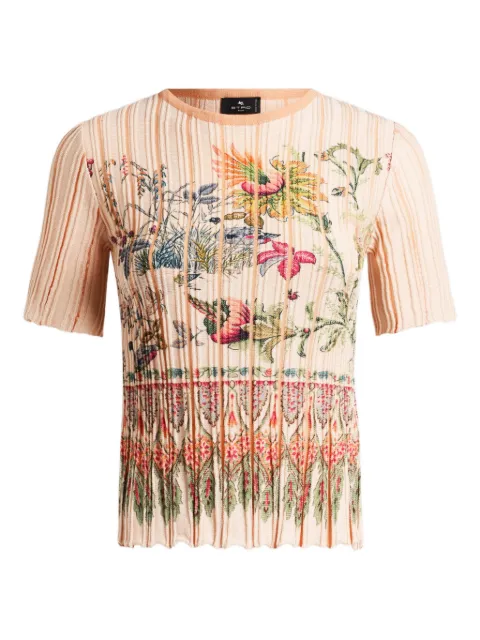 ETRO pleating floral top Neutrals WRKE0122AKD65
