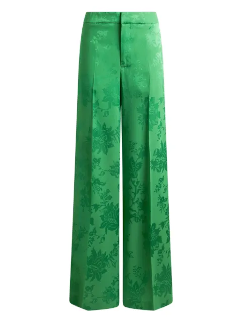ETRO floral-motif jacquard trousers Green WREA005199TJDA0