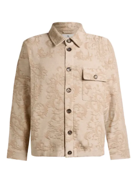 ETRO leafy-motif cotton jacket Neutrals MRKH0004AQ420