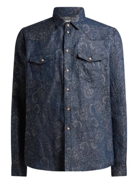 ETRO paisley-jacquard shirt Blue MRNE000599TJ302
