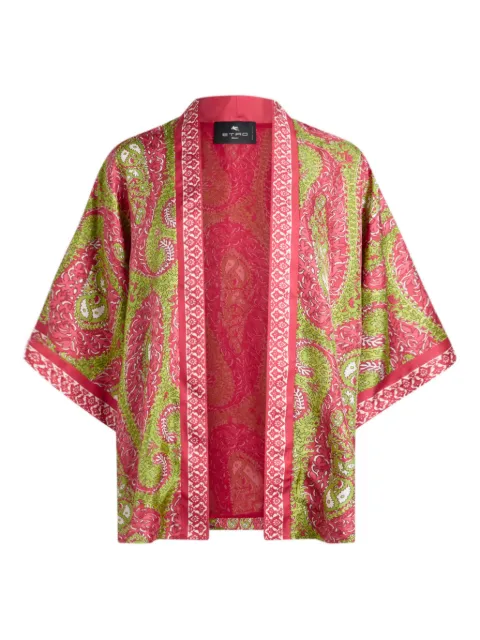 ETRO paisley foliage silk twill jacket Pink WRCA0025AKH14
