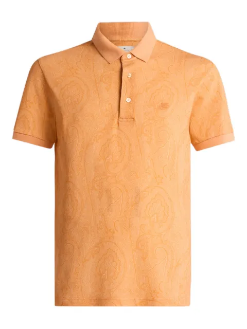 ETRO cotton polo shirt with arnica motif Orange MRMD0004AKF84