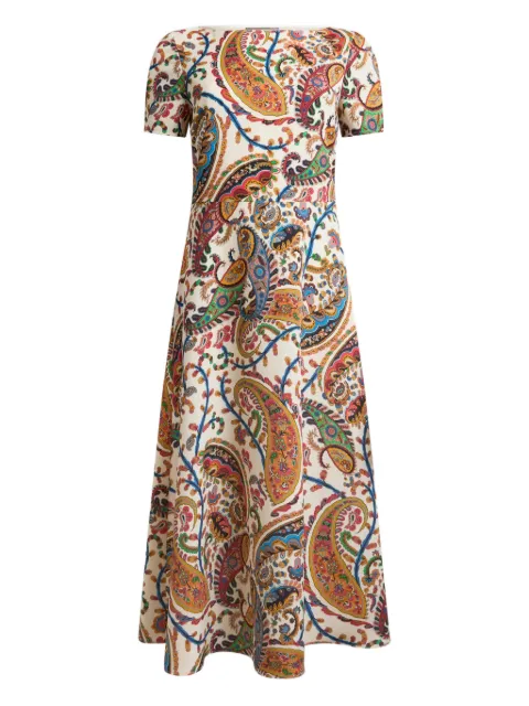 ETRO paisley-print midi dress Neutrals WRHA055999SASU8