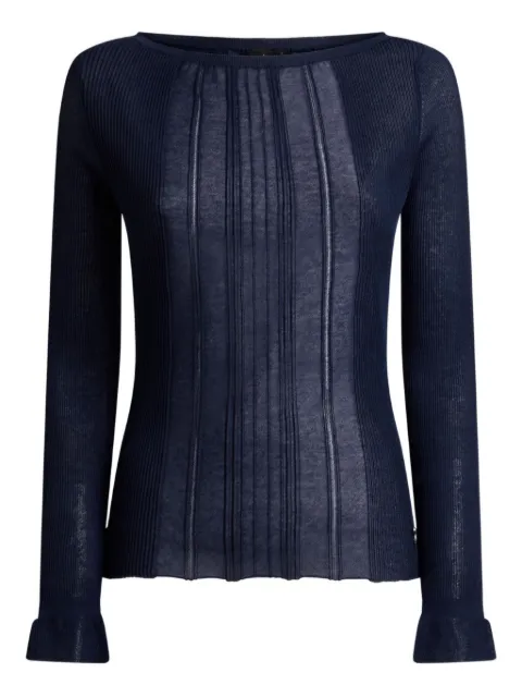 ETRO see-through jacquard sweater Blue WRKE0385AQ329