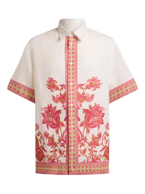 ETRO floral-print linen shirt Neutrals MRIC001199SP301