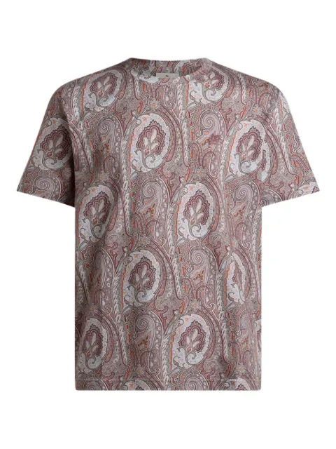 ETRO floral paisley cotton t-shirt Brown MRMA0002AKG33