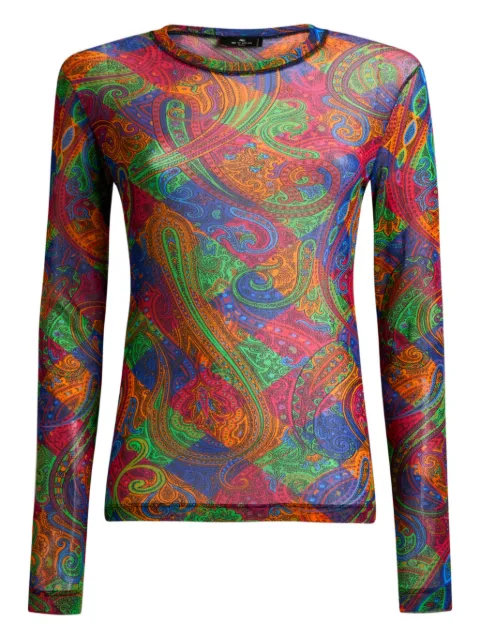 ETRO geometric paisley-pattern top Red WRJA0038AKG52