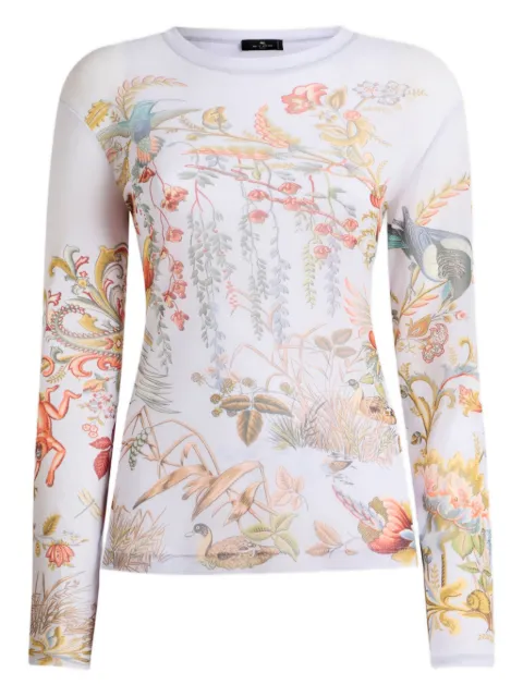ETRO flora fauna-motif top White WRJA0038AKH47