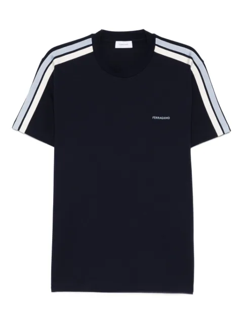 Ferragamo stripe-detail T-shirt Blue 791019