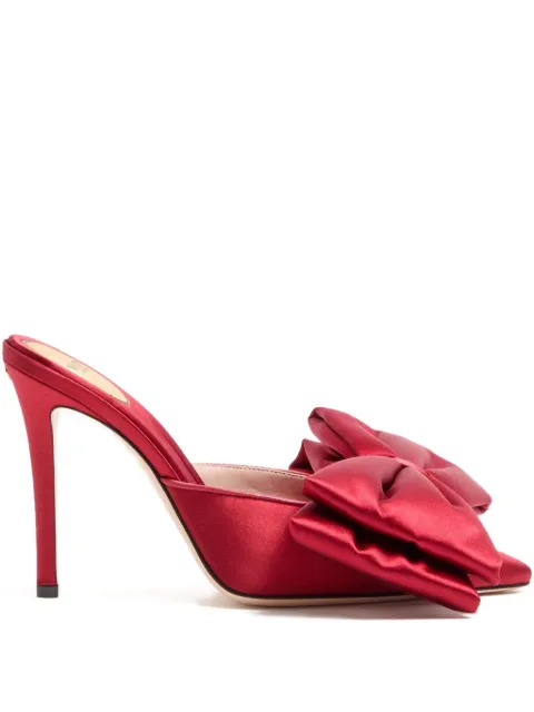 Valentino Garavani Yolande satin mules Red WS0NI6UBN