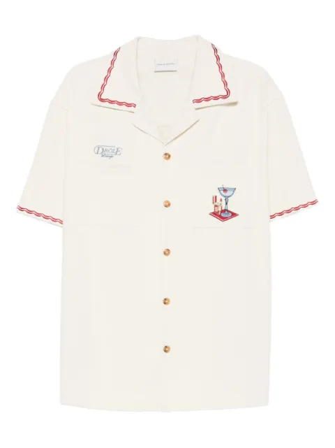 Drôle De Monsieur Embroidered Pocket Shirt Neutrals SH227CO215OFFWHITE