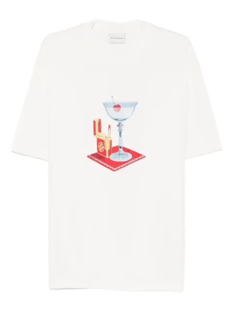 Drôle De Monsieur cocktail graphic print T-shirt Neutrals TS291CO002OW