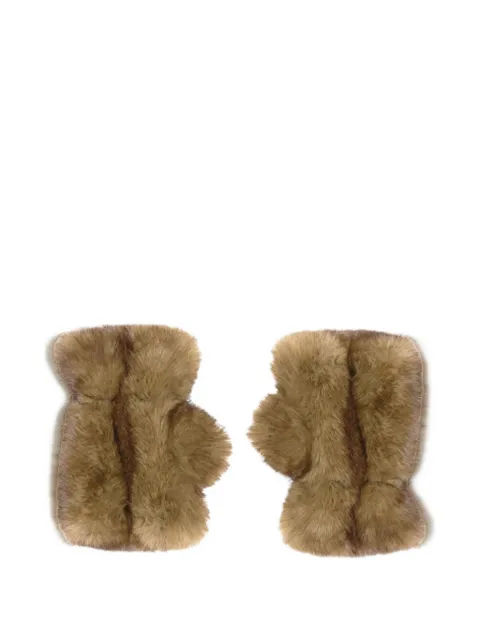 Apparis Ariel faux-fur fingerless gloves Brown F5GL259