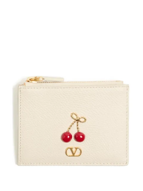 Valentino Garavani Cherryfic grained card holder Neutrals WP0AY2WGX