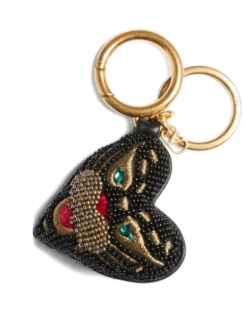 Valentino Garavani VG Coeur De Chat heart-shape bag charm Black WP0AV4JRL