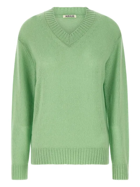Auralee V-neck sweater Green A25SV02CK