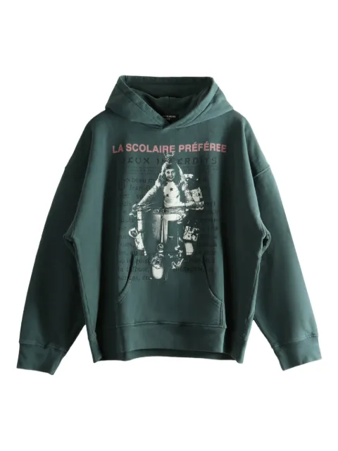 Enfants Riches Déprimés graphic-print pouch-pocket hoodie Green 20487
