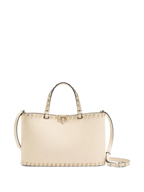 Valentino Garavani rockstud grainy shopping bag Neutrals WB0S20VSF