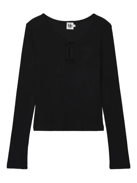 b+ab ribbed-knit long-sleeve top Black 5W654AS