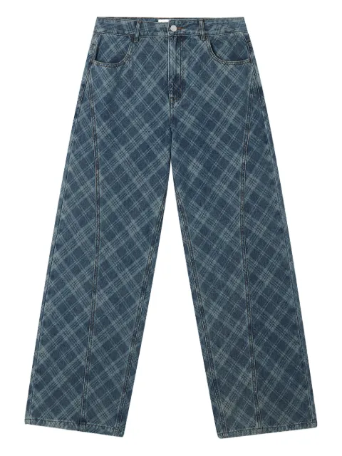 b+ab plaid denim jeans Blue 5W179AS